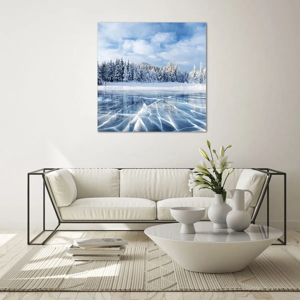 Tablou pe sticlă - O priveliște orbitoare și cristalină - 70x70 cm