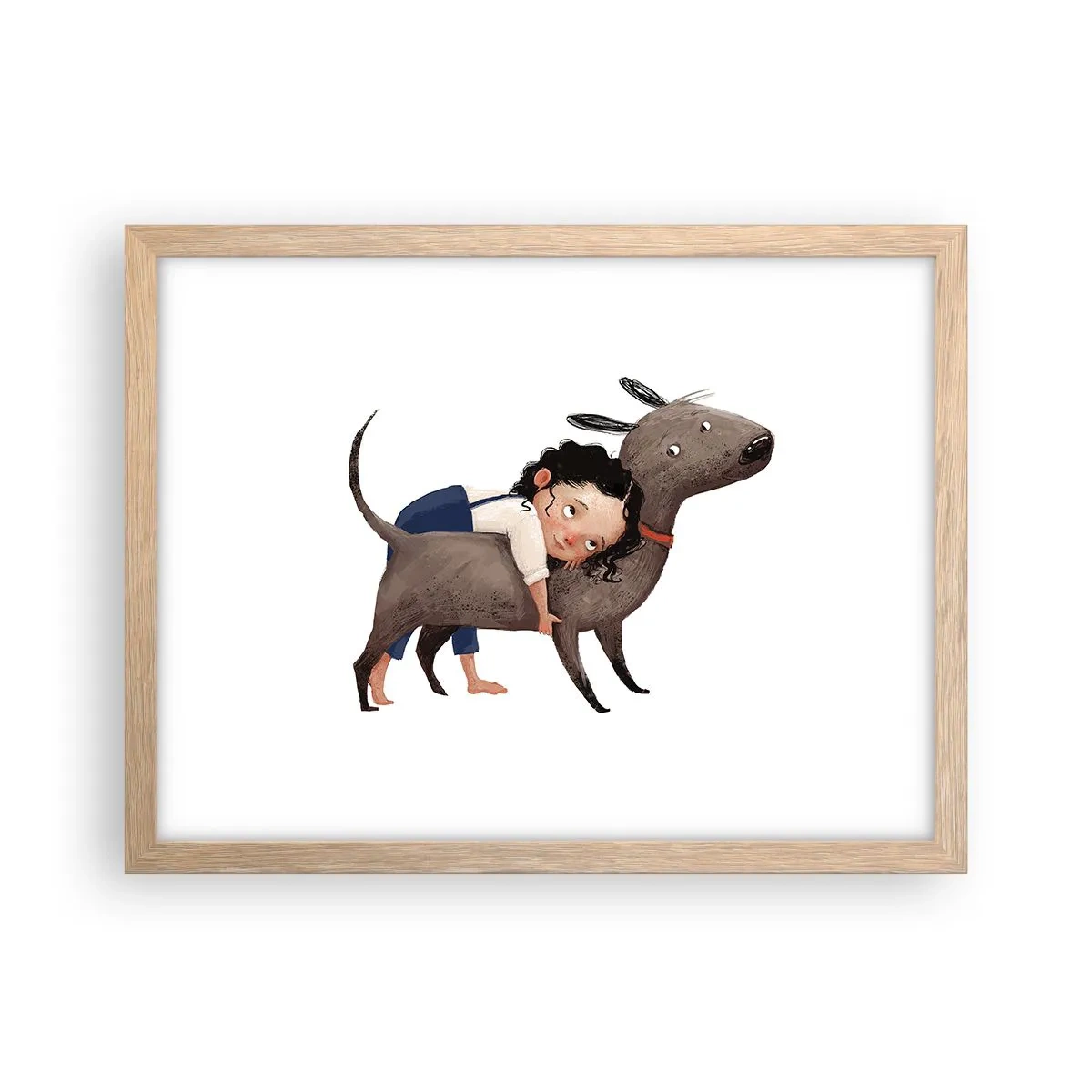 Poster în ramă de stejar deschis - Cei mai buni prieteni - 40x30 cm