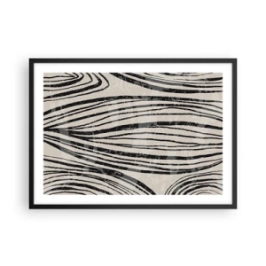 Poster în ramă neagră - Deversare de linii - 70x50 cm
