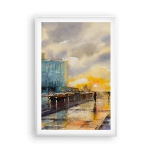 Poster în ramă albă - Viața pe țărm - 61x91 cm