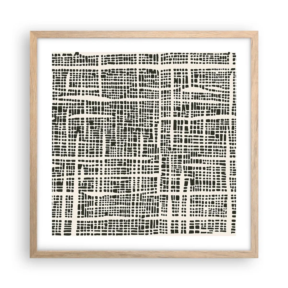 Poster în ramă de stejar deschis - O compoziție țesută - 50x50 cm