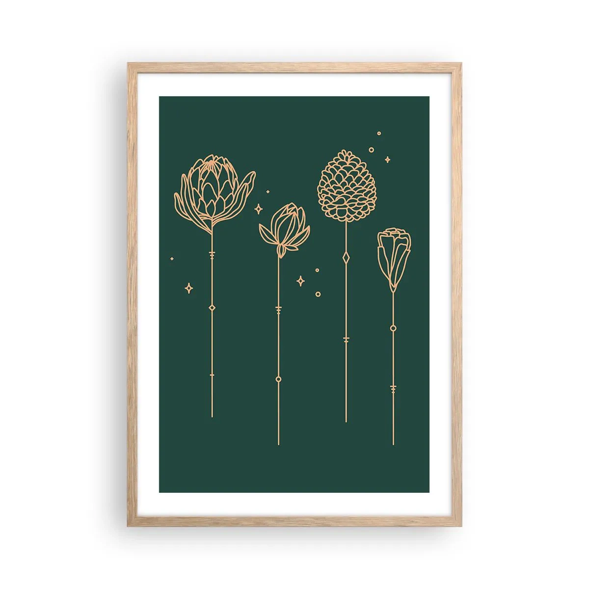 Poster în ramă de stejar deschis - Familia IERBEscu - 50x70 cm