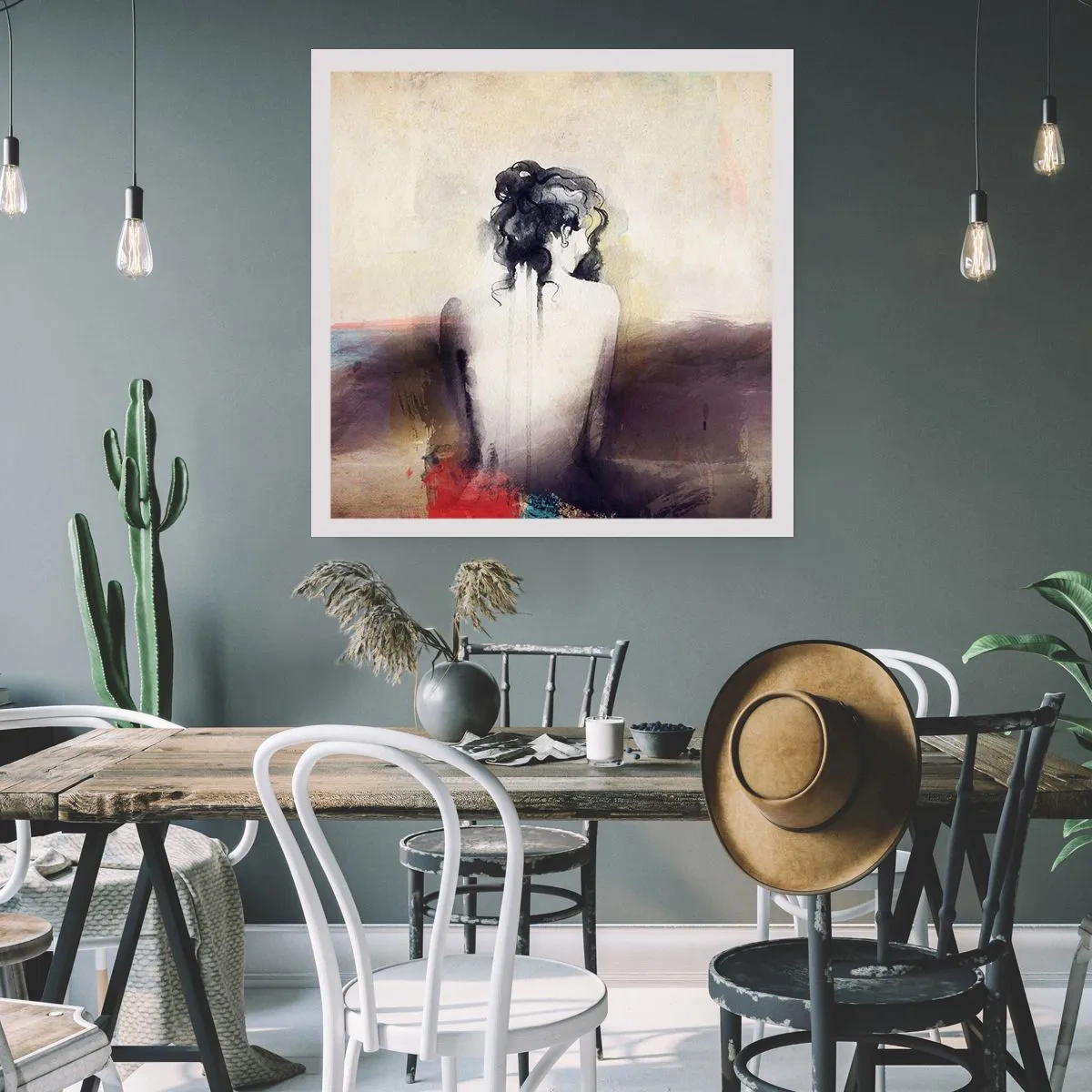 Poster - Linii moi, forme ovale - 60x60 cm