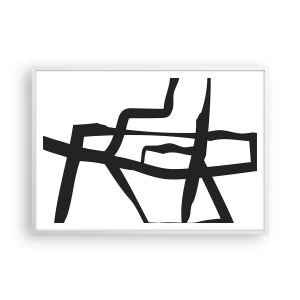 Poster în ramă albă - Construcție în alb și negru - 100x70 cm