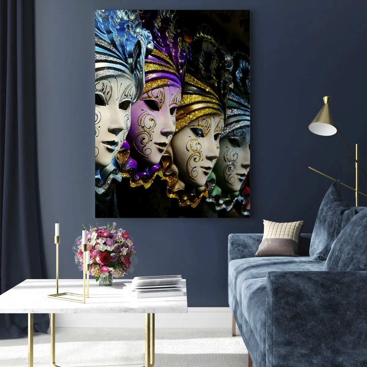 Tablou pe sticlă - Mister în aur și argint - 80x120 cm