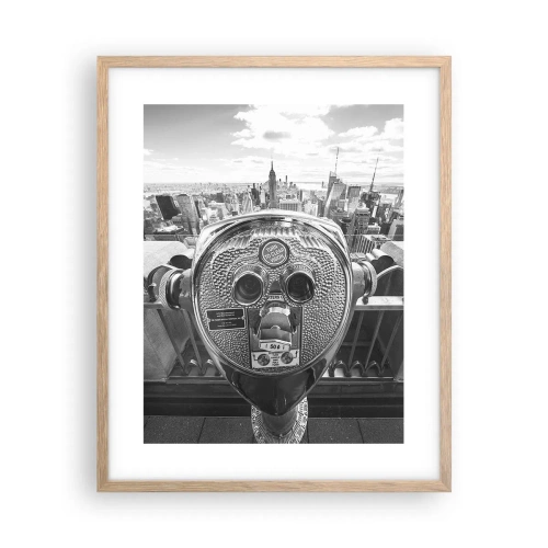 Poster în ramă de stejar deschis - Orașul de deasupra orașelor - 40x50 cm