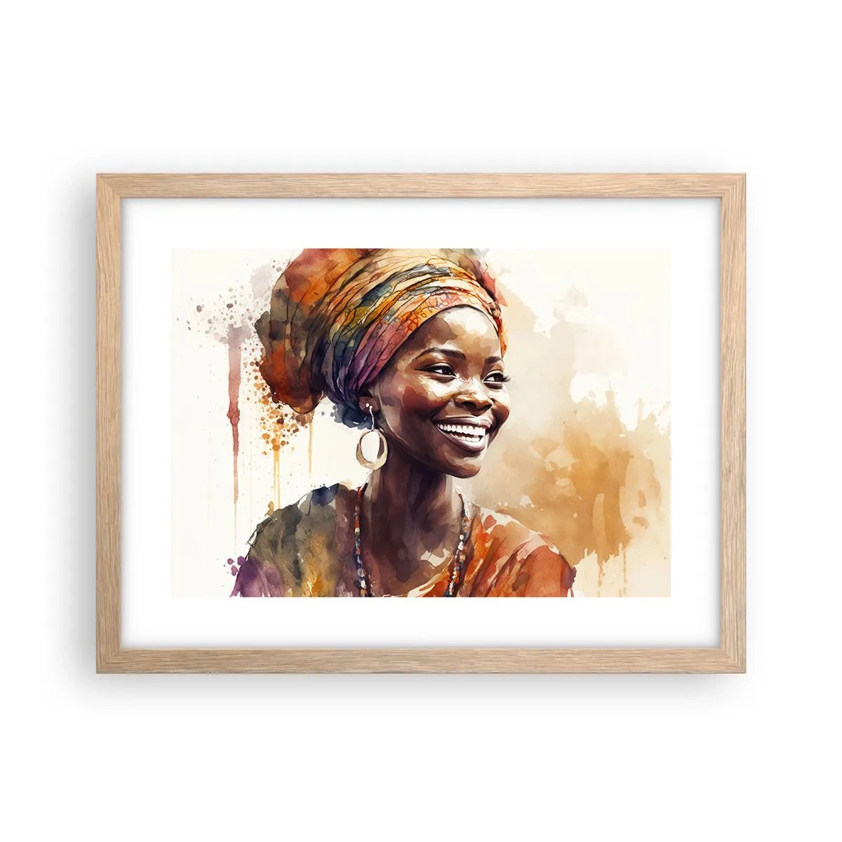 Poster în ramă de stejar deschis - Regina africană - 40x30 cm