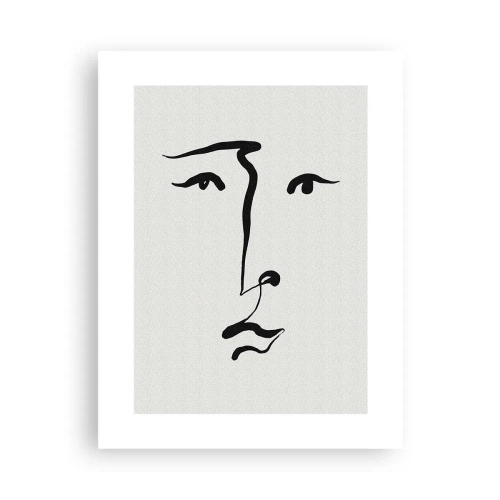 Poster - Portret tras cu o linie - 30x40 cm