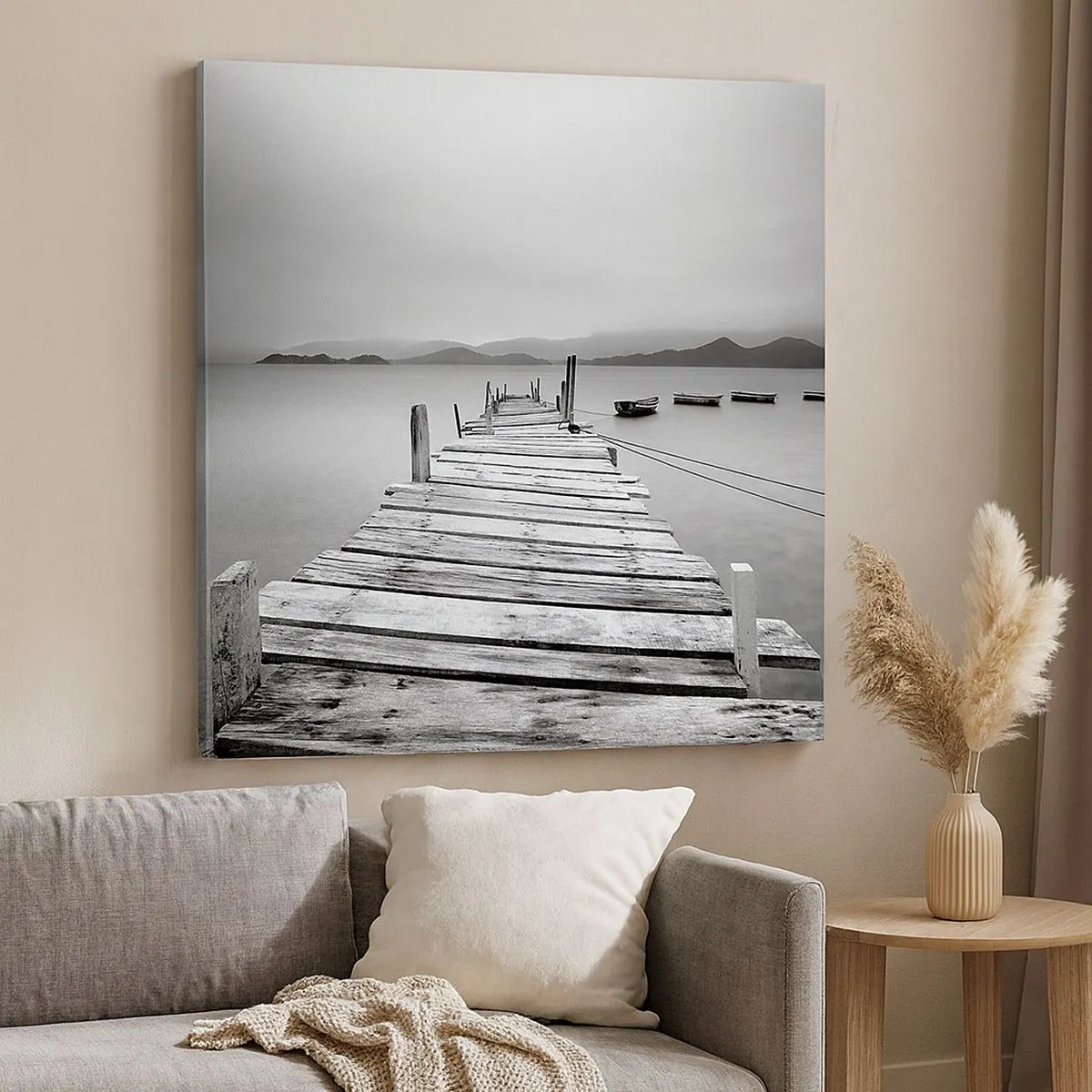 Tablou pe pânză - Dincolo de munți, dincolo de mări - 30x30 cm