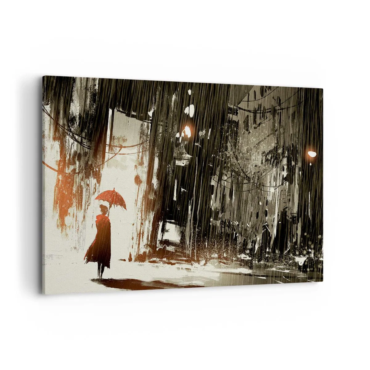 Tablou pe pânză - Poezia umbrelei roșii - 120x80 cm