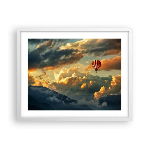 Poster în ramă albă - Zbor pentru că vreau - 50x40 cm