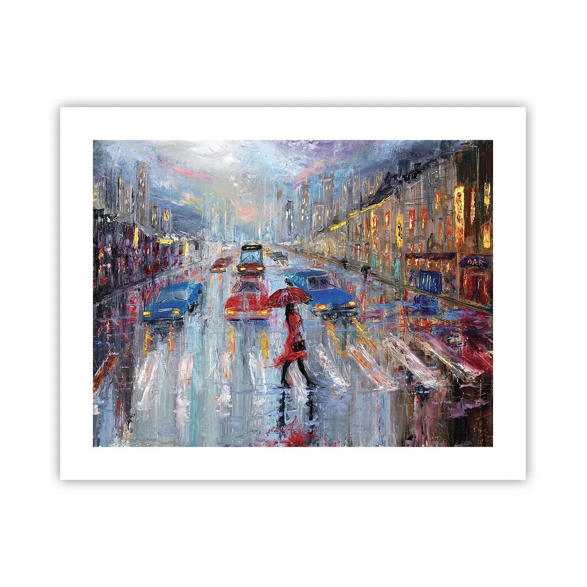 Poster - O după-amiază ploioasă în oraș - 50x40 cm