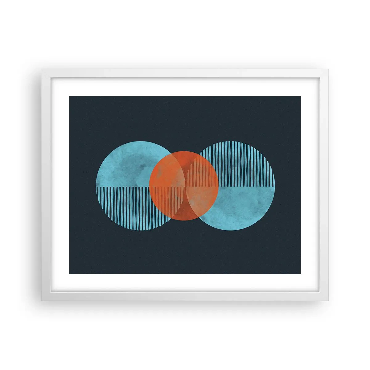 Poster în ramă albă - Compoziție simetrică - 50x40 cm