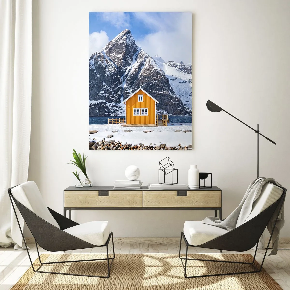 Tablou pe sticlă - Vacanță scandinavă - 50x70 cm