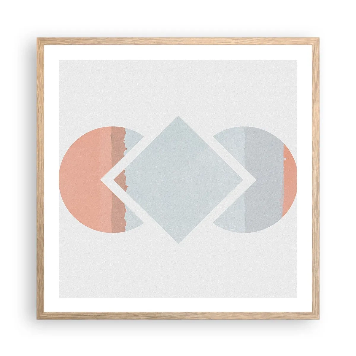 Poster în ramă de stejar deschis - Situația este clară - 60x60 cm