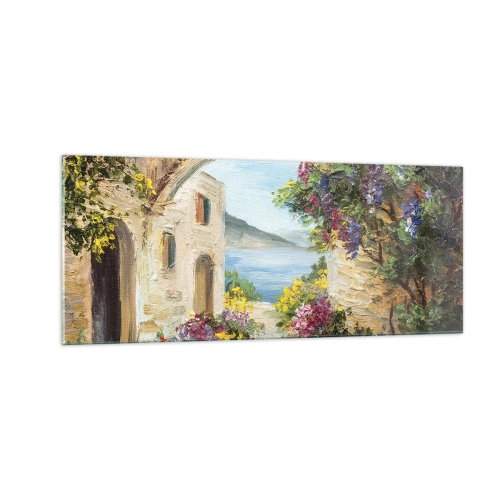 Tablou pe sticlă - Farmecul peisajului de coastă - 100x40 cm