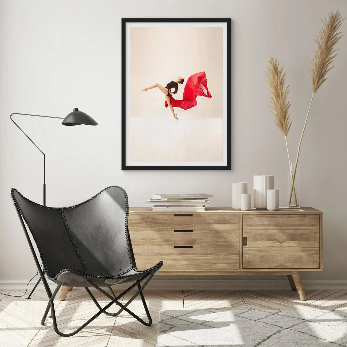 Poster în ramă neagră - Roșu și negru - 40x50 cm