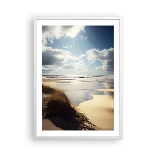 Poster în ramă albă - Plajă sălbatică - 50x70 cm