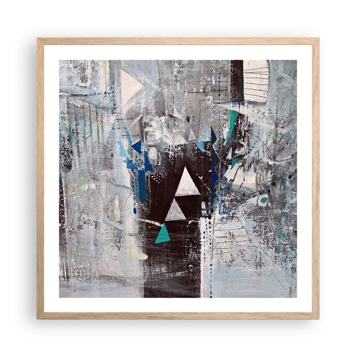 Poster în ramă de stejar deschis - Ordinea superioară a triunghiurilor - 60x60 cm