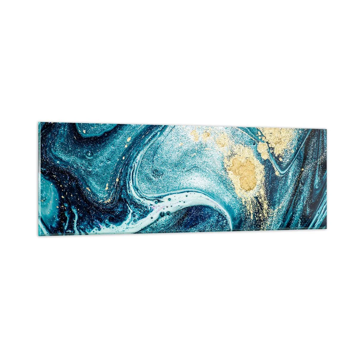 Tablou pe sticlă - Vârtej albastru - 90x30 cm