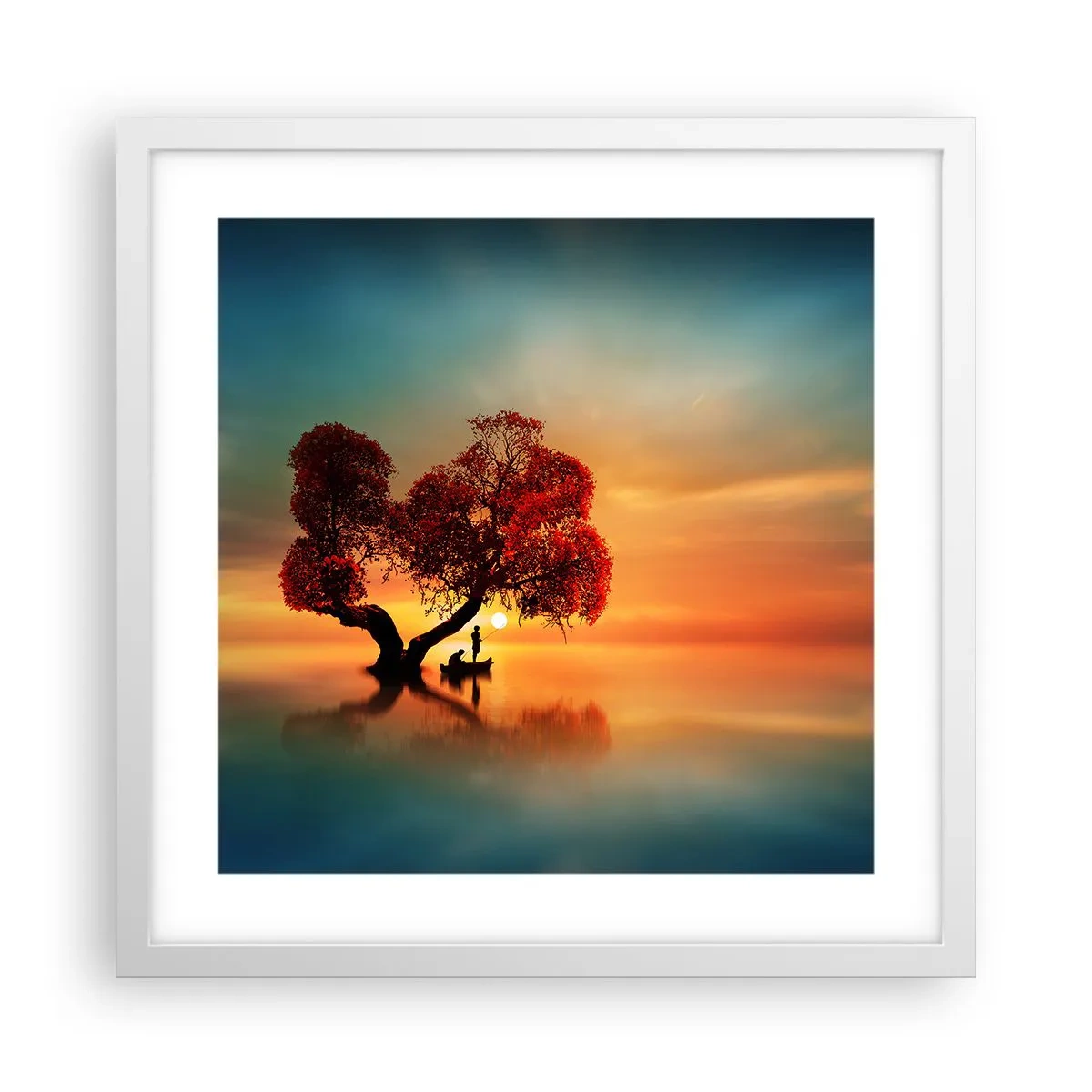 Poster în ramă albă - Lume îndepărtată și tăcută - 40x40 cm