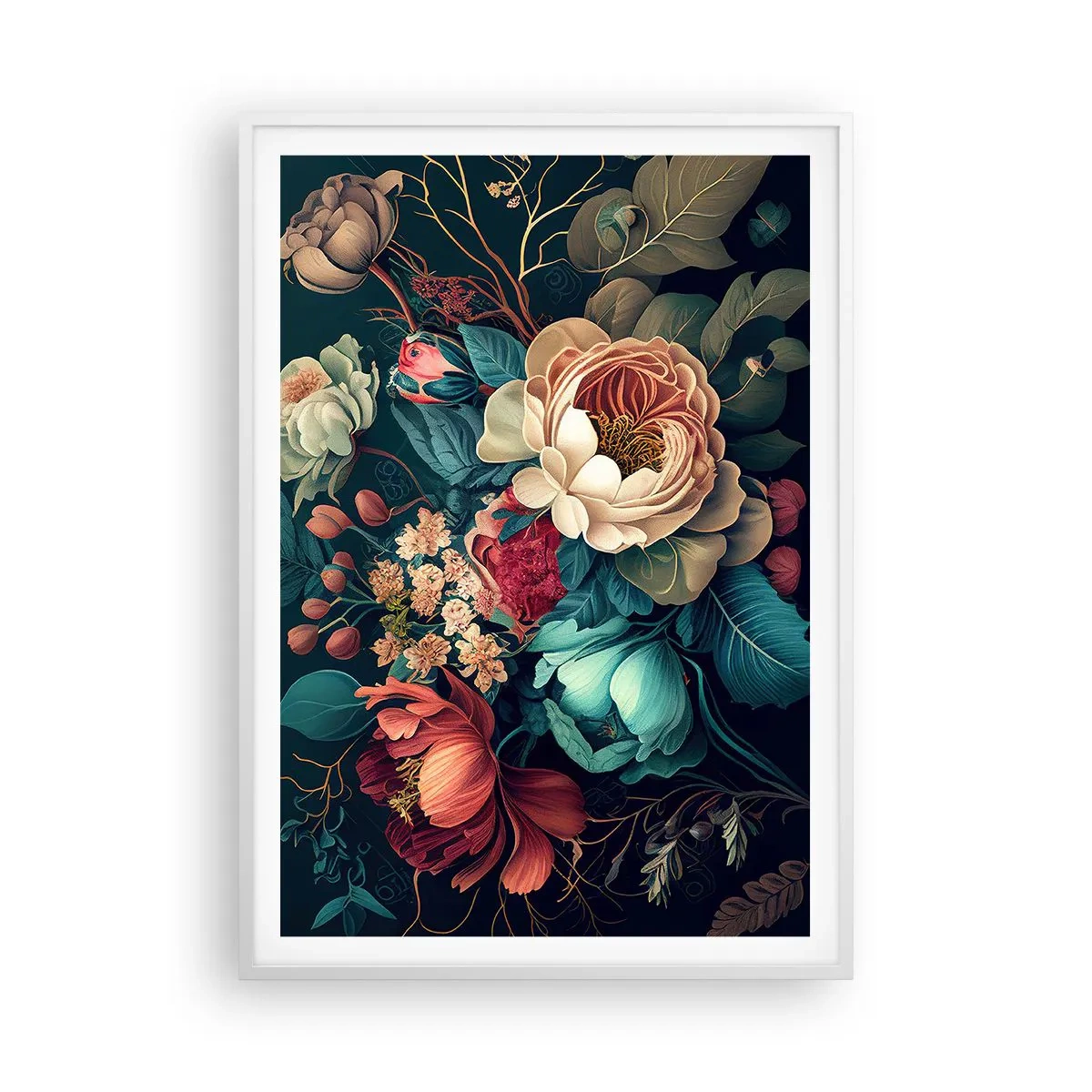 Poster în ramă albă - Farmecul secolului al XIX-lea - 70x100 cm