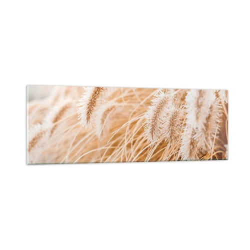Tablou pe sticlă - Foșnetul auriu al ierburilor - 90x30 cm
