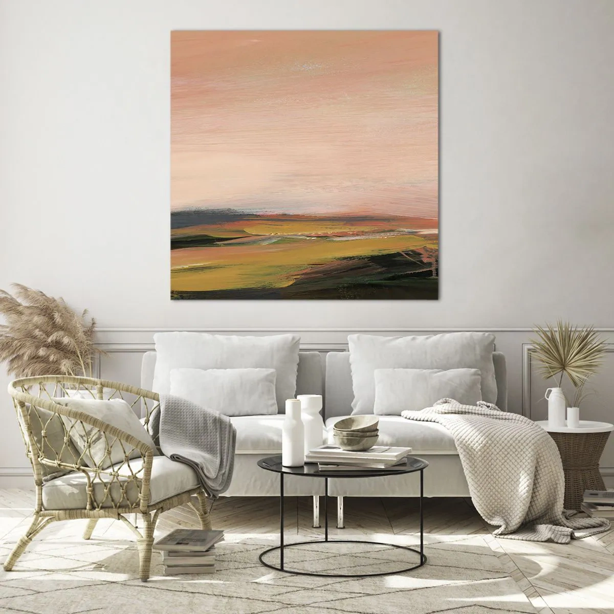 Tablou pe sticlă - Tonalitatea de roz - 30x30 cm