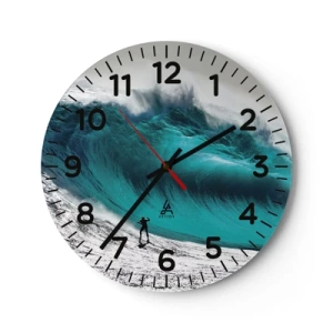 Ceas de perete - Ceas pe sticlă - Provocare acceptată - 40x40 cm