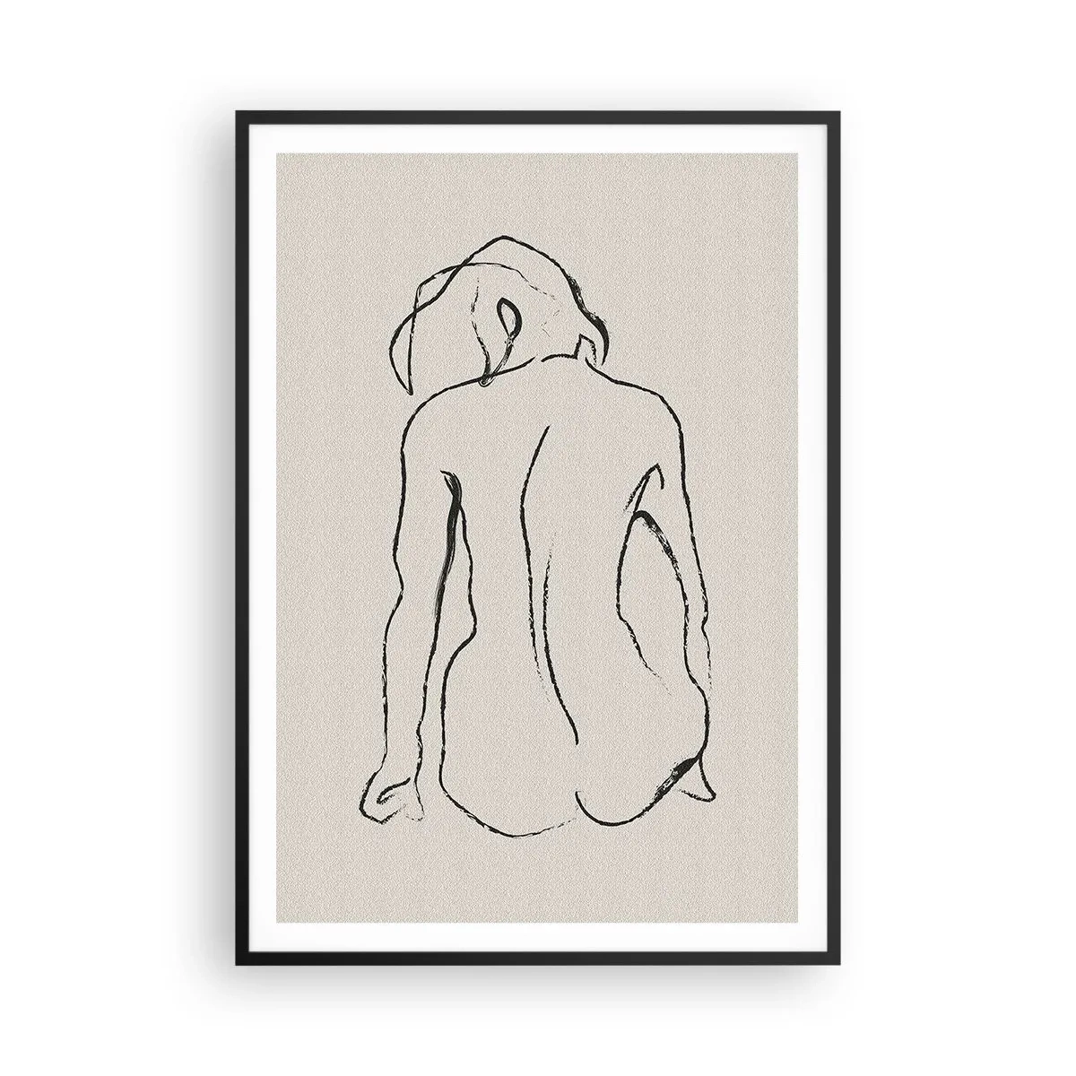 Poster în ramă neagră - Nud de fată - 70x100 cm