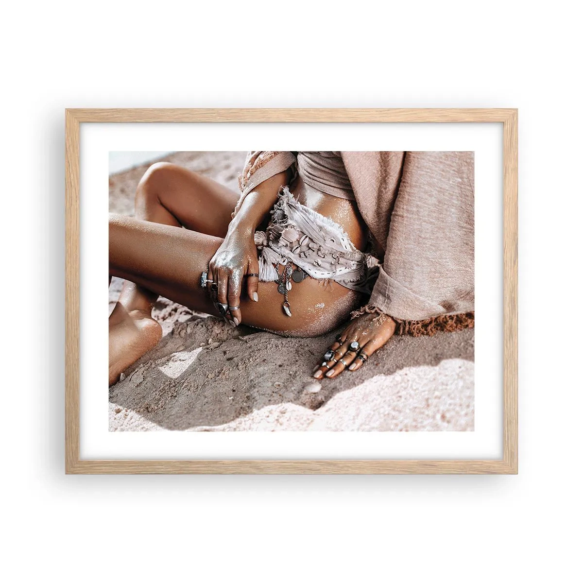 Poster în ramă de stejar deschis - Aruncată de valuri? - 50x40 cm