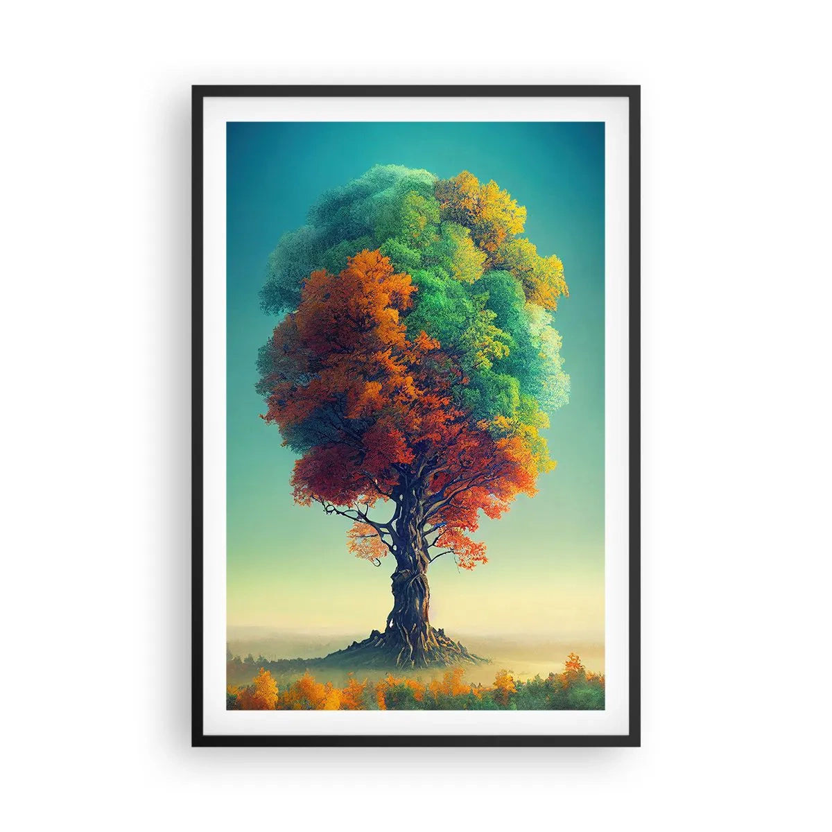 Poster în ramă neagră - Stejarul - părintele naturii - 61x91 cm