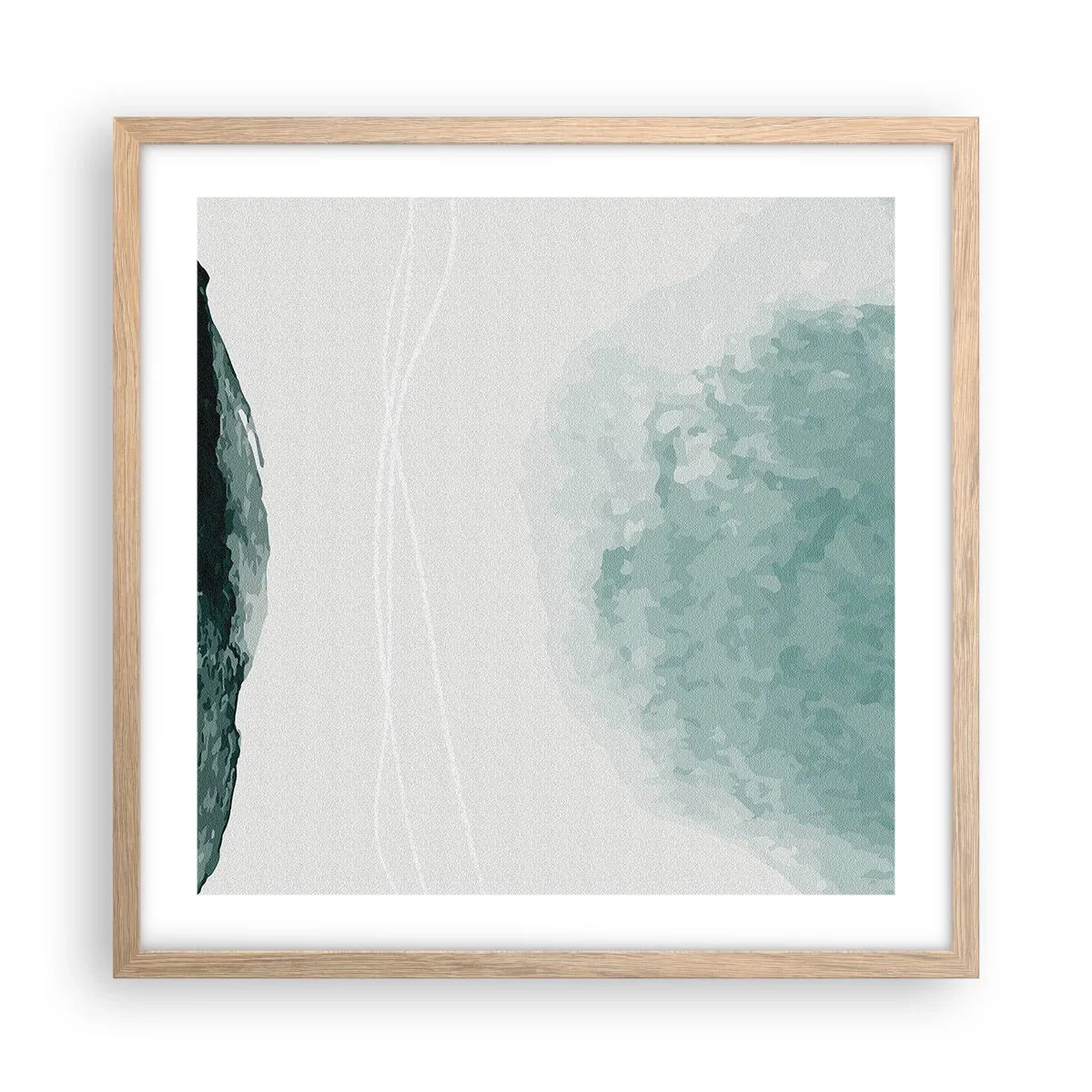 Poster în ramă de stejar deschis - Întâlnire cu ceața - 50x50 cm