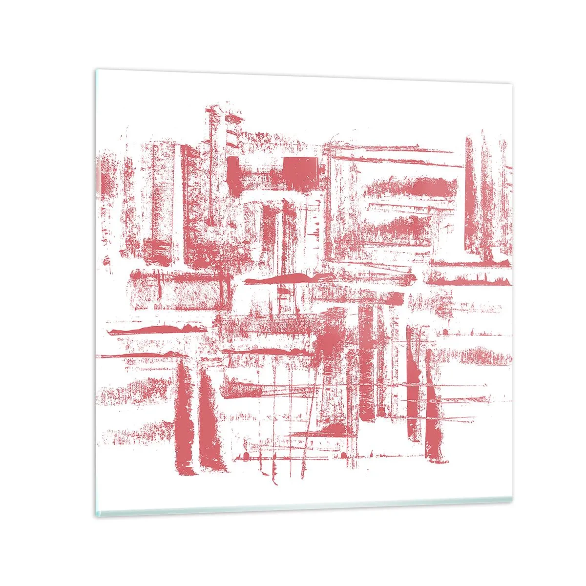 Tablou pe sticlă - Orașul roșu - 40x40 cm