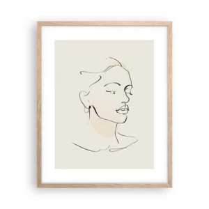 Poster în ramă de stejar deschis - Cu o linie sigură - 40x50 cm