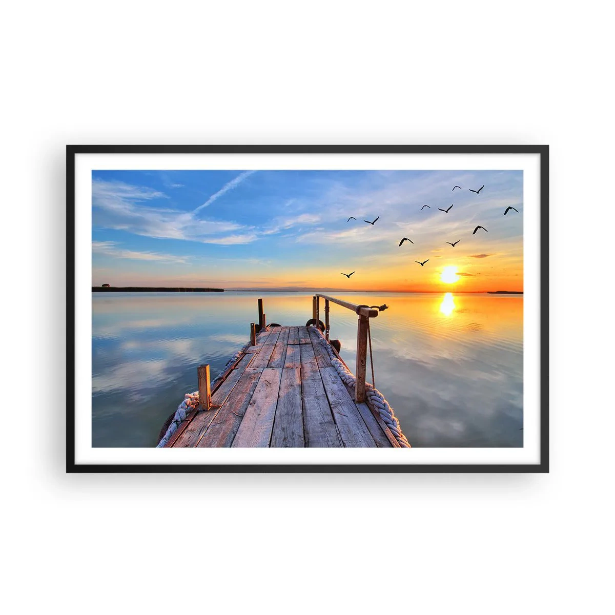 Poster în ramă neagră - Mergând înainte spre soare - 91x61 cm