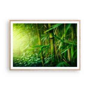 Poster în ramă de stejar deschis - Cunoașteți verdeața în sine - 100x70 cm