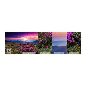 Mostră tapet Premium Sand - Ierburile proaspete miroseau puternic - Peisaj, Munţi, Flori - 100x30 cm