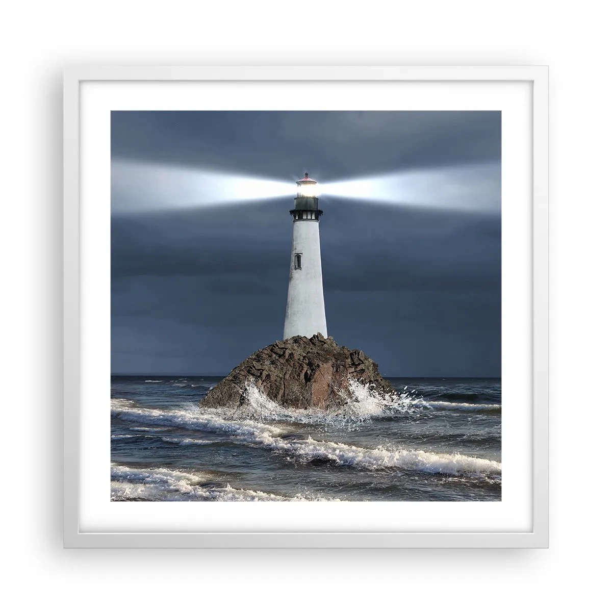 Poster în ramă albă - Aici... aici...! - 50x50 cm