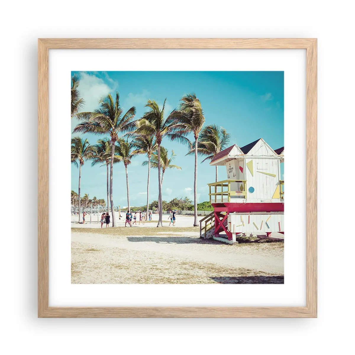 Poster în ramă de stejar deschis - O zi frumoasă te așteaptă - 40x40 cm