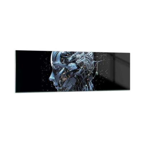 Tablou pe sticlă - Tehnologia este o femeie - 160x50 cm