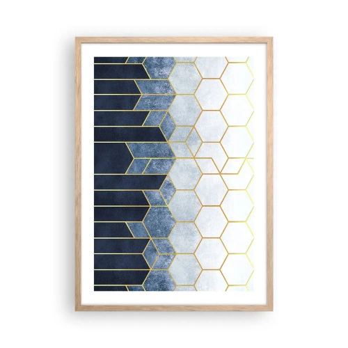 Poster în ramă de stejar deschis - Compoziție în ritm sincopat - 50x70 cm