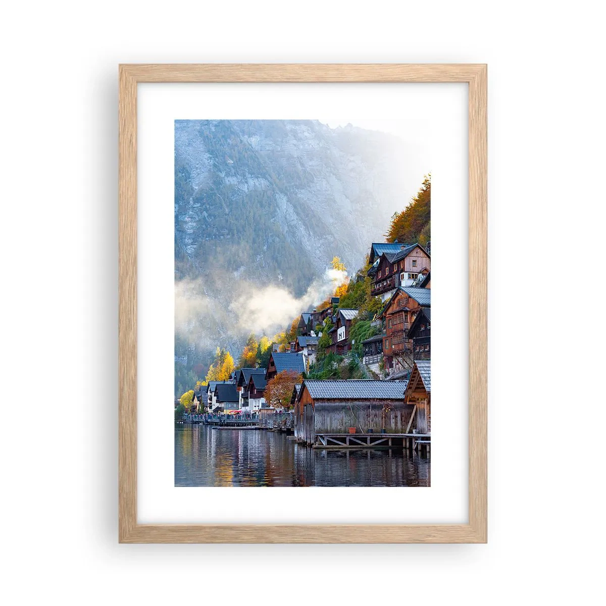 Poster în ramă de stejar deschis - Atmosferă alpină - 30x40 cm