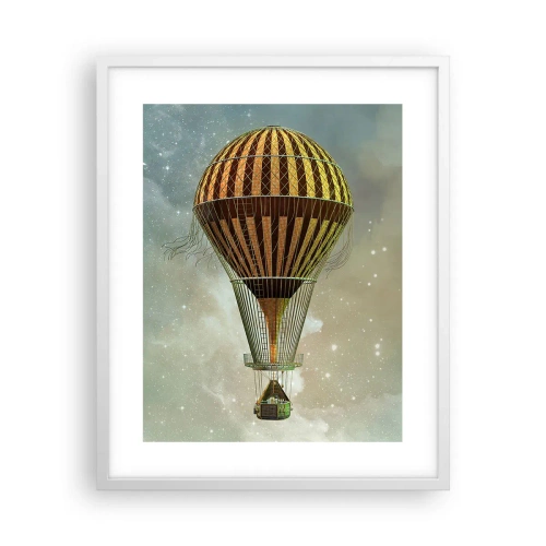 Poster în ramă albă - Zboruri de pionierat - 40x50 cm