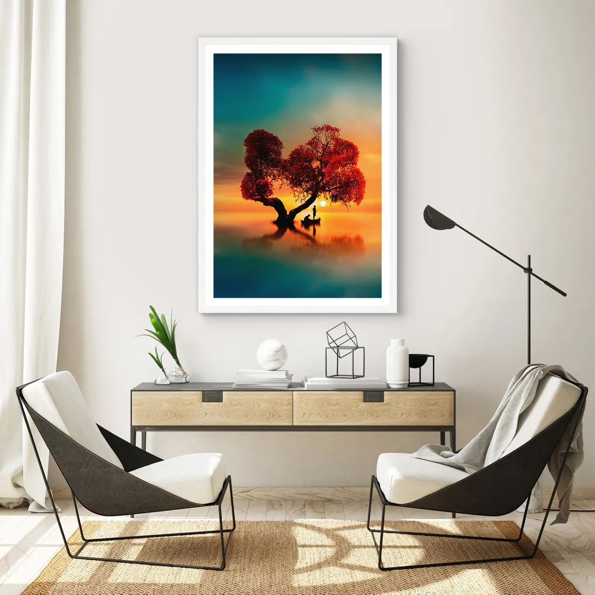 Poster în ramă albă - Lume îndepărtată și tăcută - 50x70 cm