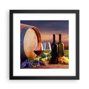 Poster în ramă neagră - Aici viața are un gust - 30x30 cm