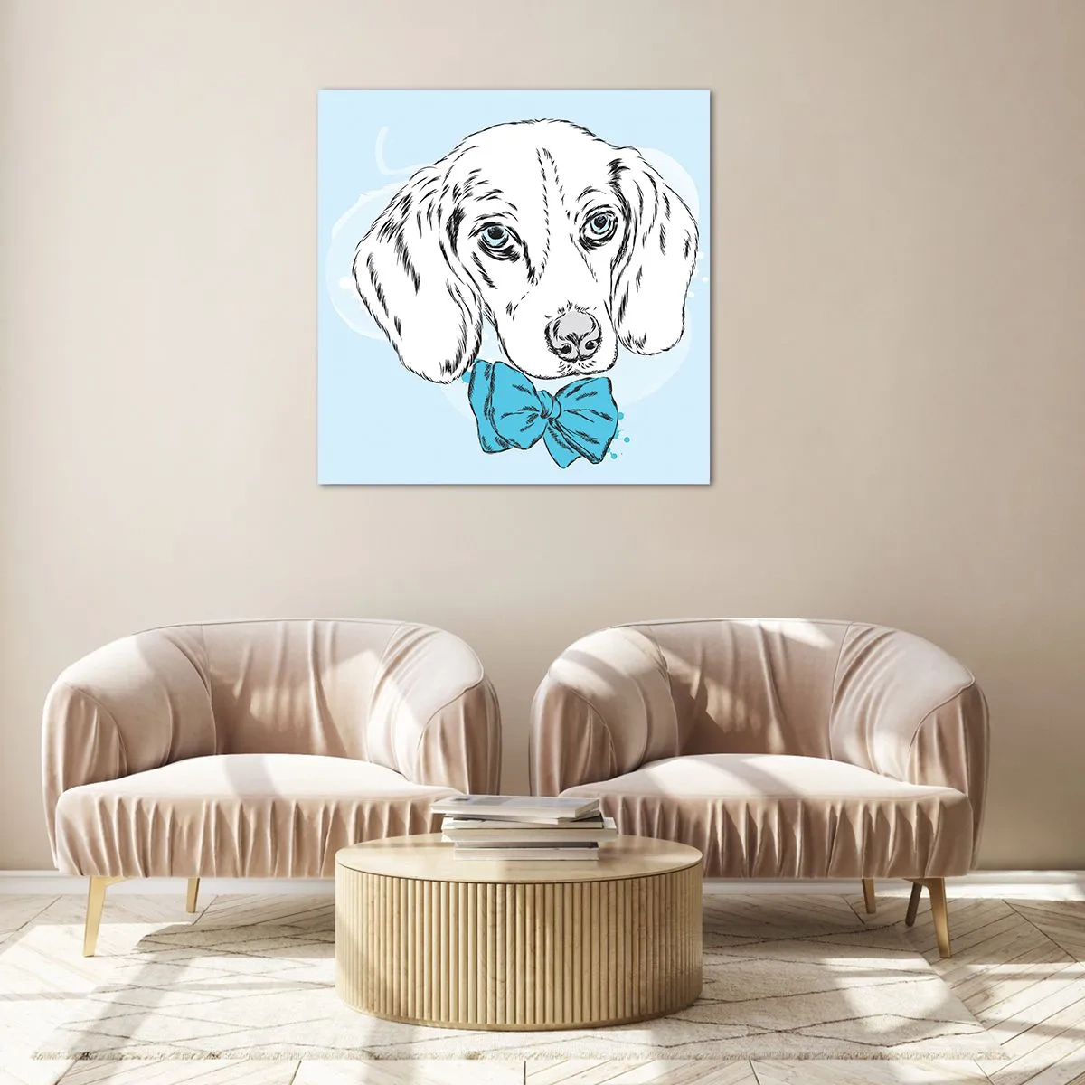 Tablou pe sticlă - Eleganța câinelui - 30x30 cm