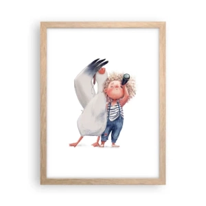 Poster în ramă de stejar deschis - Un plan pentru o călătorie minunată - 30x40 cm