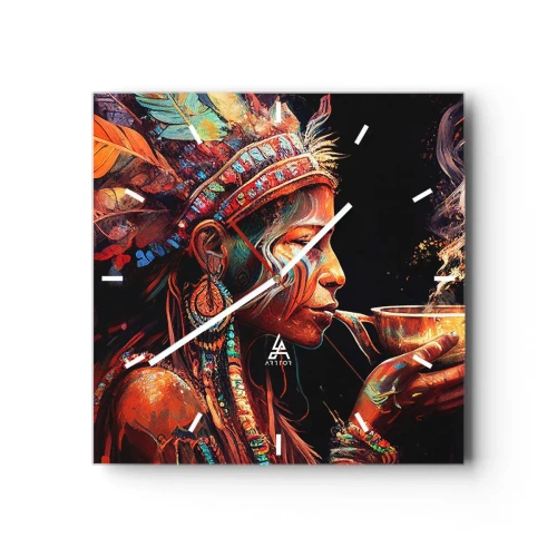 Ceas de perete - Ceas pe sticlă - Ritual magic - 40x40 cm