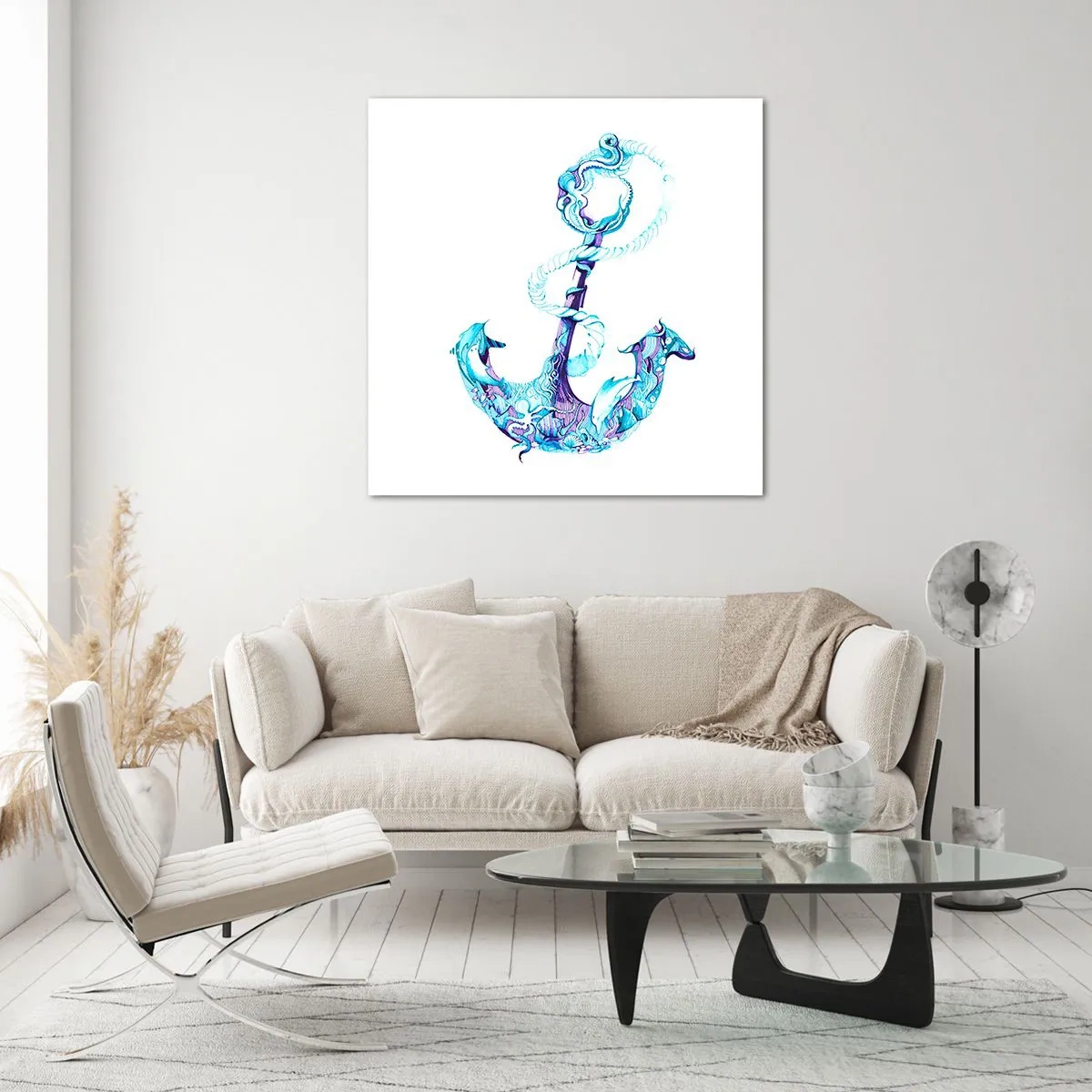 Tablou pe sticlă - Confidenta secretelor mării - 40x40 cm